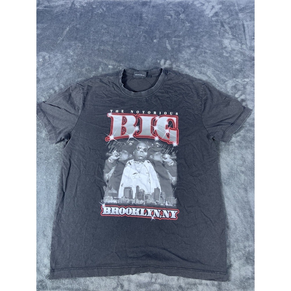 Y2K Notorious B.I.G. Brooklyn Mint Shirt Biggie Smalls Graphic Print Tee Mens XS